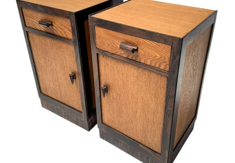 Two Art Deco Modernist Nightstands or Bedside Tables, 1920s 2